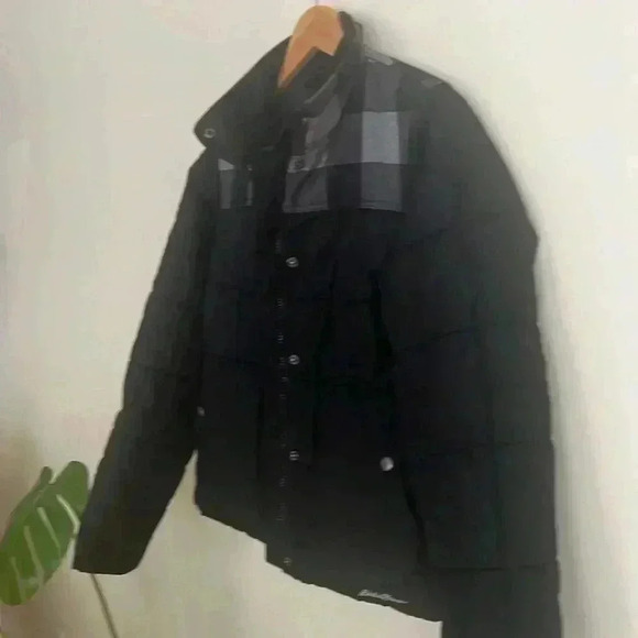 Buffalo Plaid Black Puffer Bomber Jacket - Picture 3 of 4